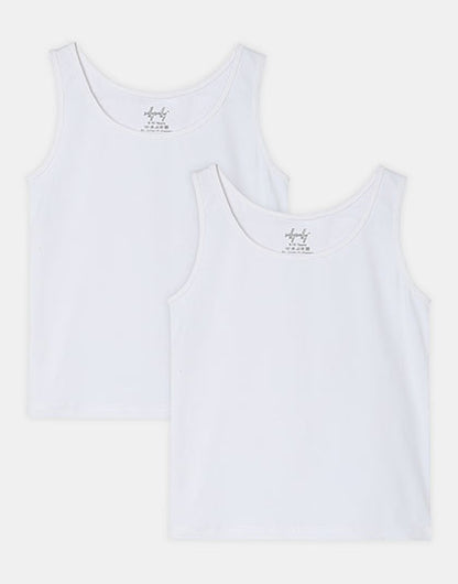 Pack of 2 Girls Vests. Stretchable fabric