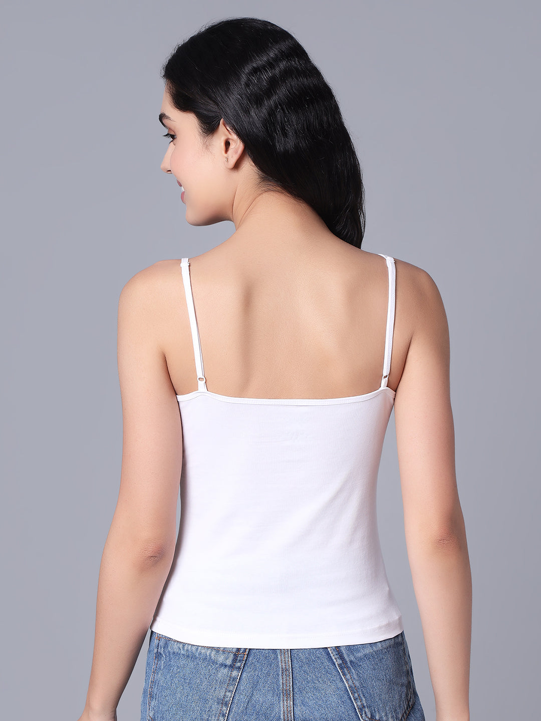 Premium Cotton Lycra Camisole – The Essential Everyday Stretch- White & Grey (Pack of 2)