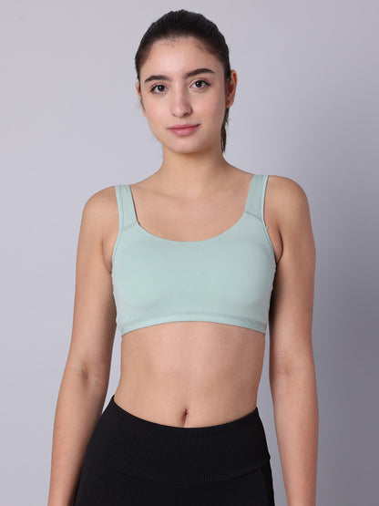 Pack of 1 Green Padded Sports Bra