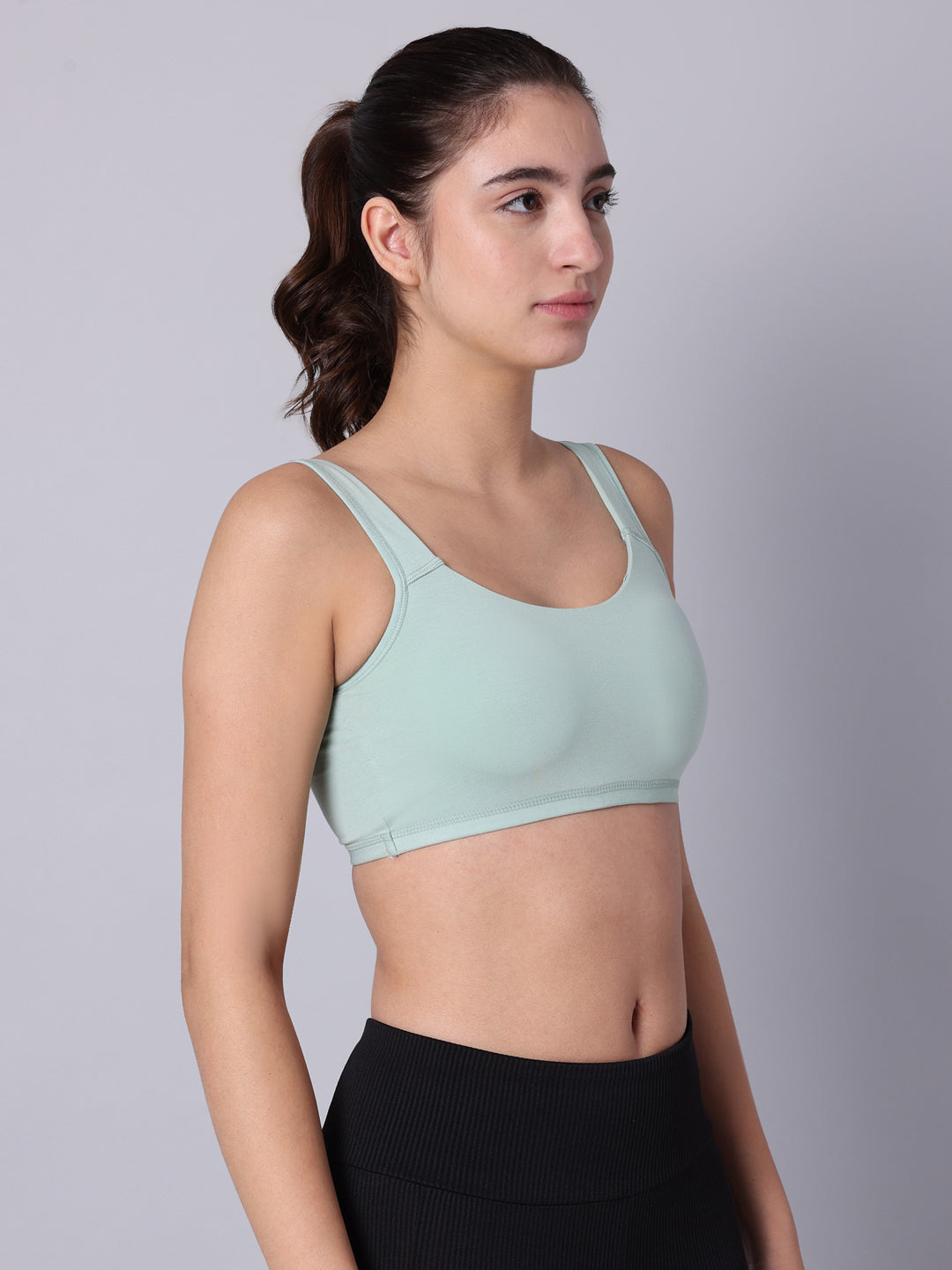 Pack of 1 Green Padded Sports Bra