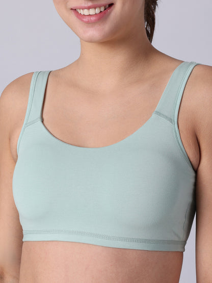 Pack of 1 Green Padded Sports Bra