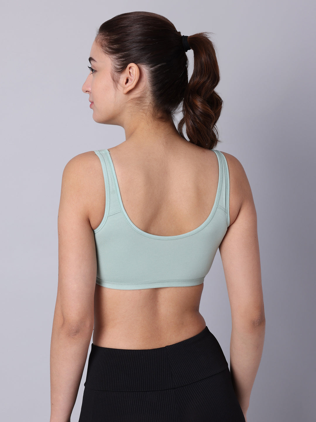 Pack of 1 Green Padded Sports Bra