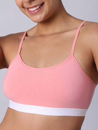 Pack of 2  Double Layered Multicolor Sports Bra. Non Padded, Non Wired