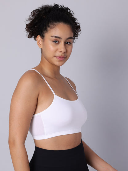 Pack of 2  Double Layered White Sports Bra. Non Padded, Non Wired