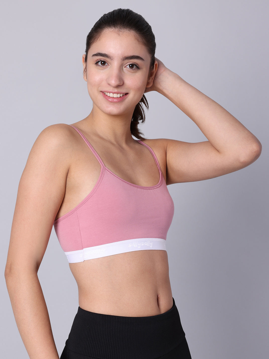 Pack of 3  Double Layered Multicolor Sports Bra. Non Padded, Non Wired