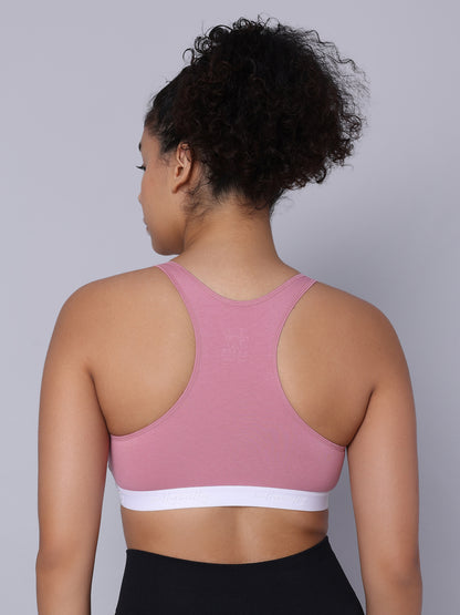 Pack of 2  Double Layered Multicolor Racerback Bra. Non Padded, Non Wired