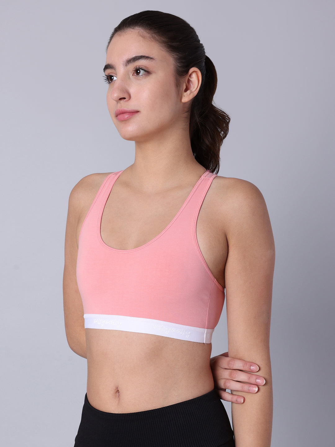 Pack of 3  Double Layered Multicolor Racerback Bra. Non Padded, Non Wired