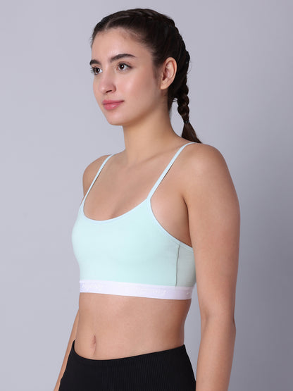 Pack of 2  Double Layered Multicolor Sports Bra. Non Padded, Non Wired