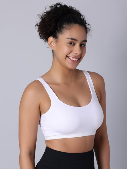 Pack of 1 White Padded Sports Bra