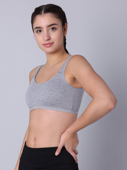 Pack of 1 Grey Padded Sports Bra