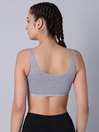 Pack of 1 Grey Padded Sports Bra