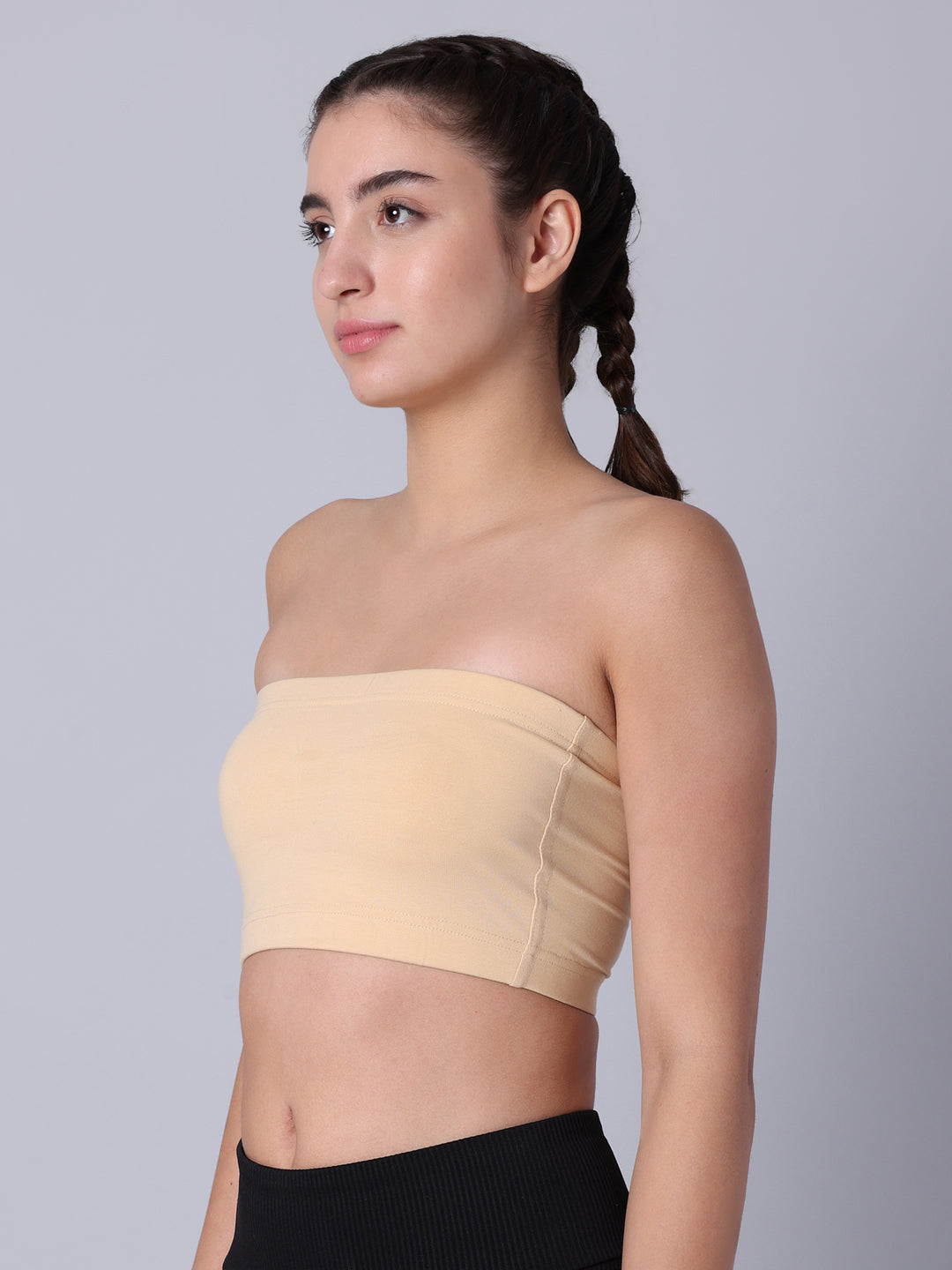 Pack of 3 Double Layer Multicolor Tube Bra. Non Padded, Non Wired